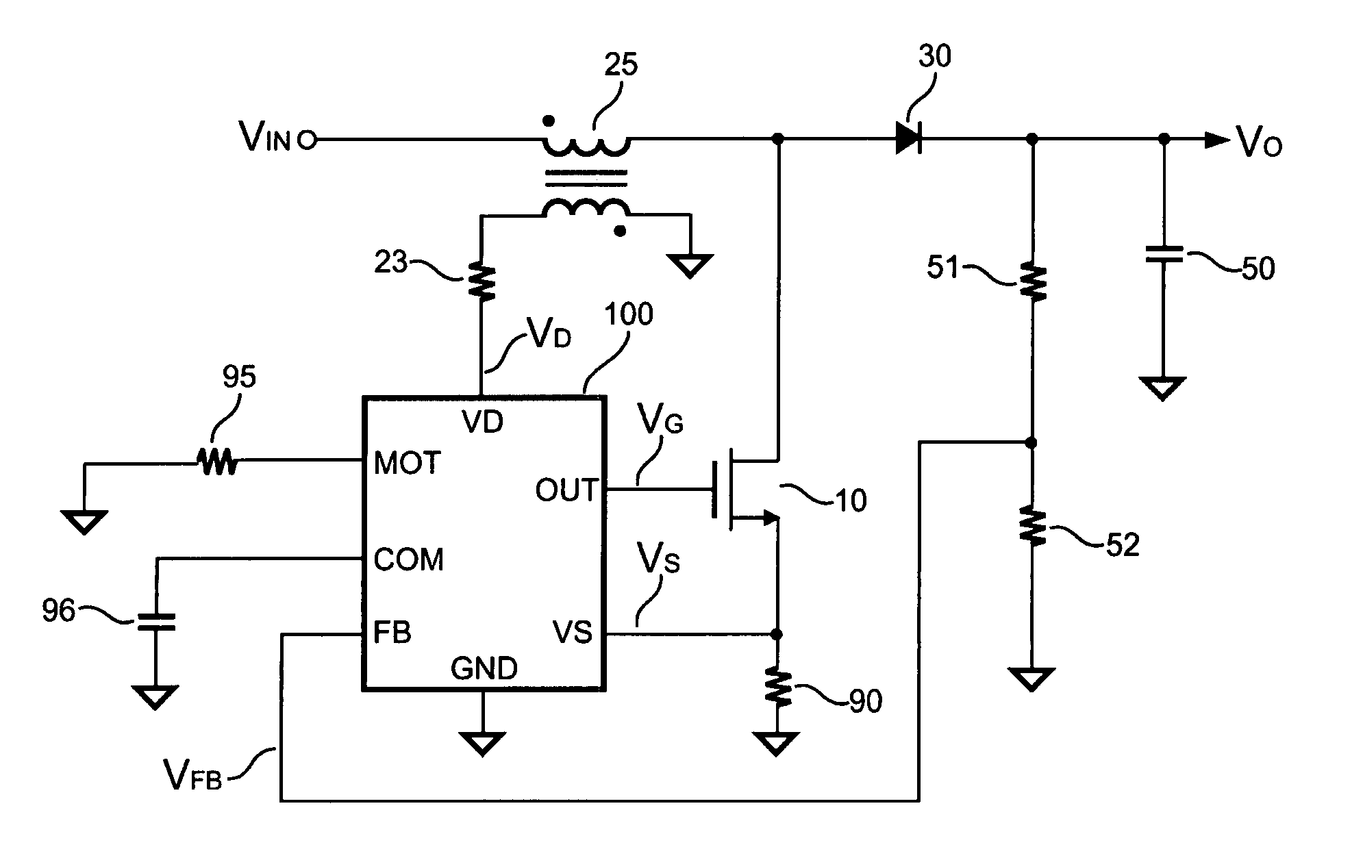 Switching control circuit for discontinuous mode PFC converters