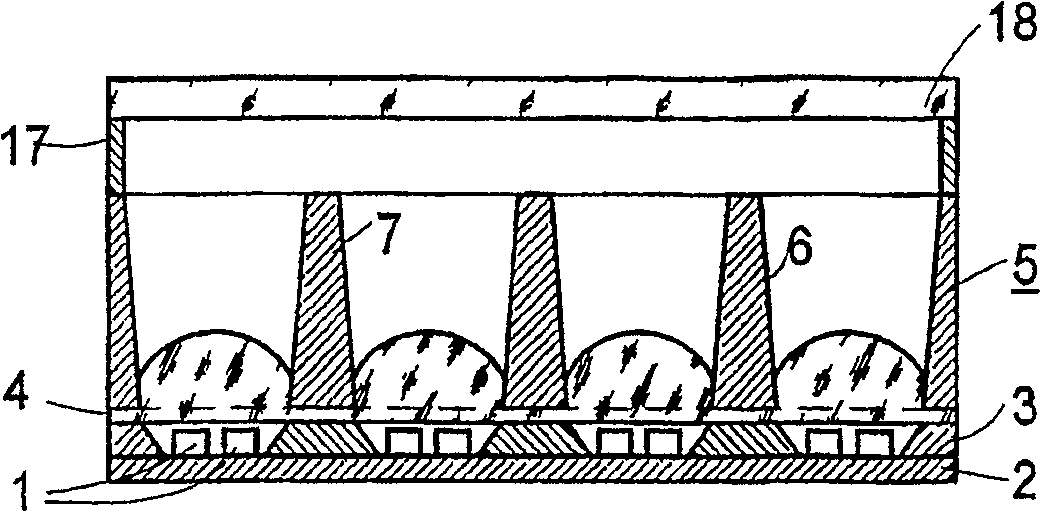 Device for producing a bundled light flux