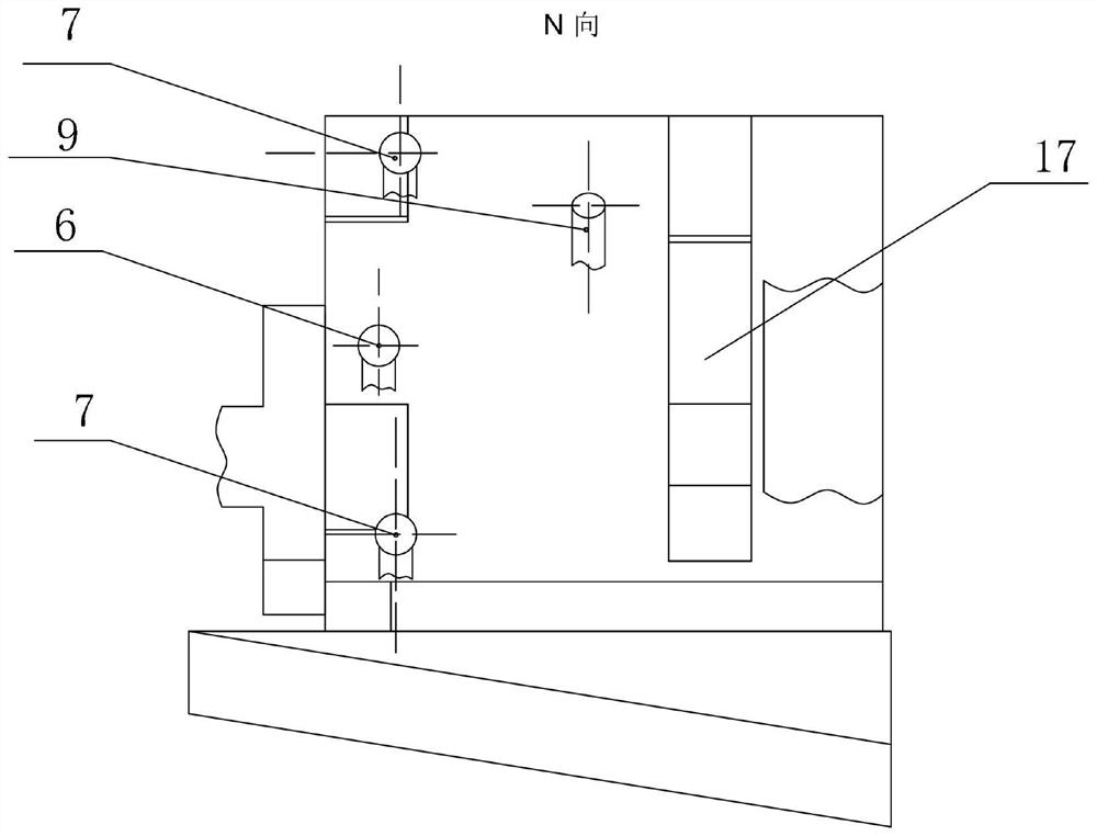 Turbine blade dihedral angle chord width machining device and machining method