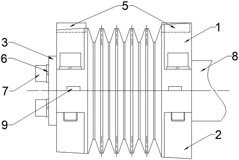 Split combined belt pulley