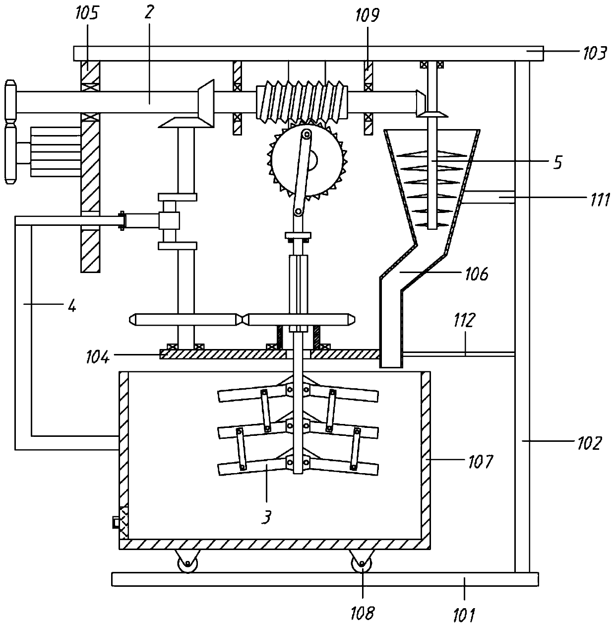 Chopping and mixing device for vegetable and fruit enzyme production