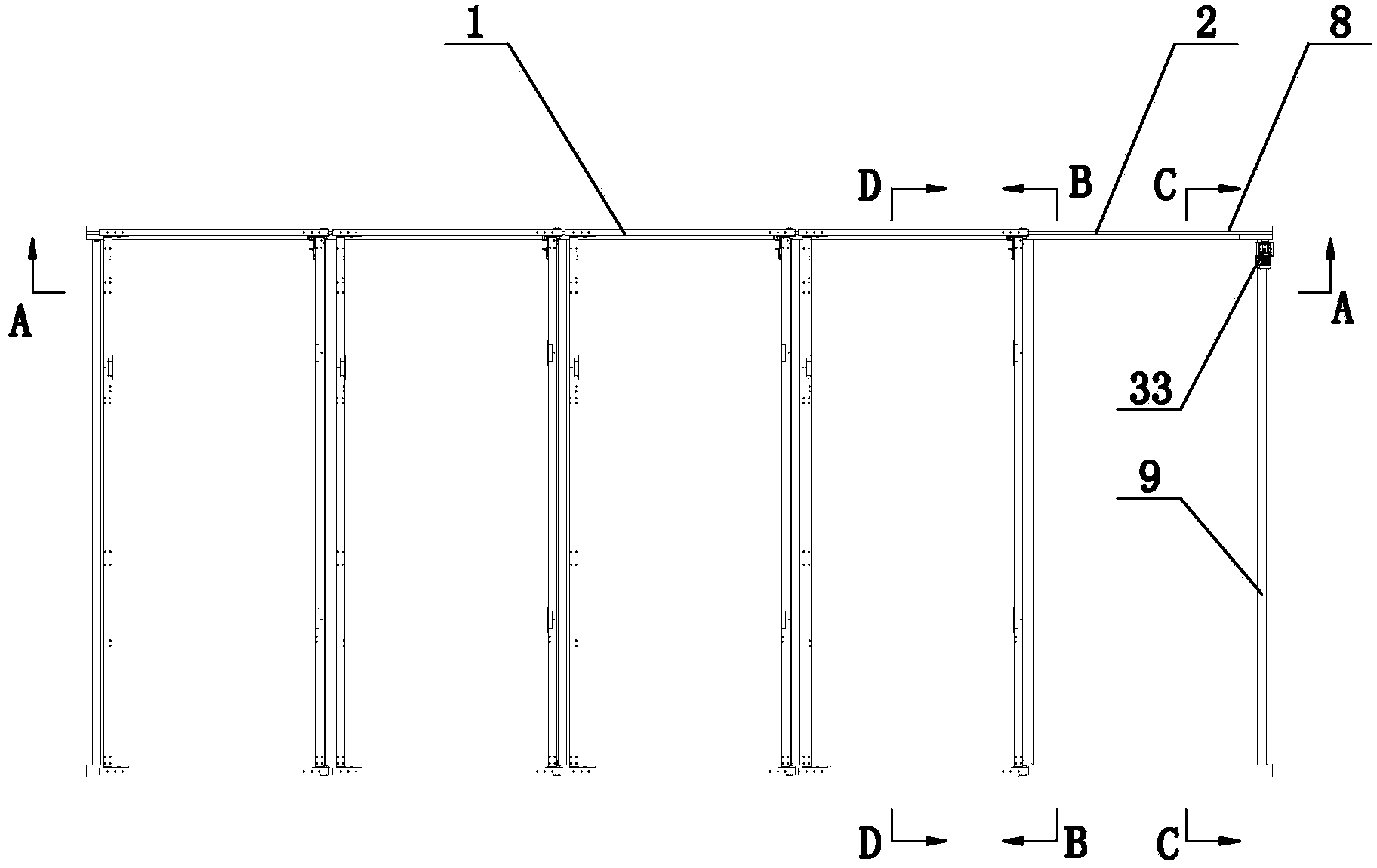 Transverse moving transmission system with motor matched with multiple plates and lifting transverse moving type parking equipment