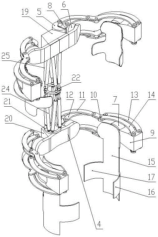 Human torso mechanical exoskeleton device used for connecting appendicular exoskeleton mechanisms