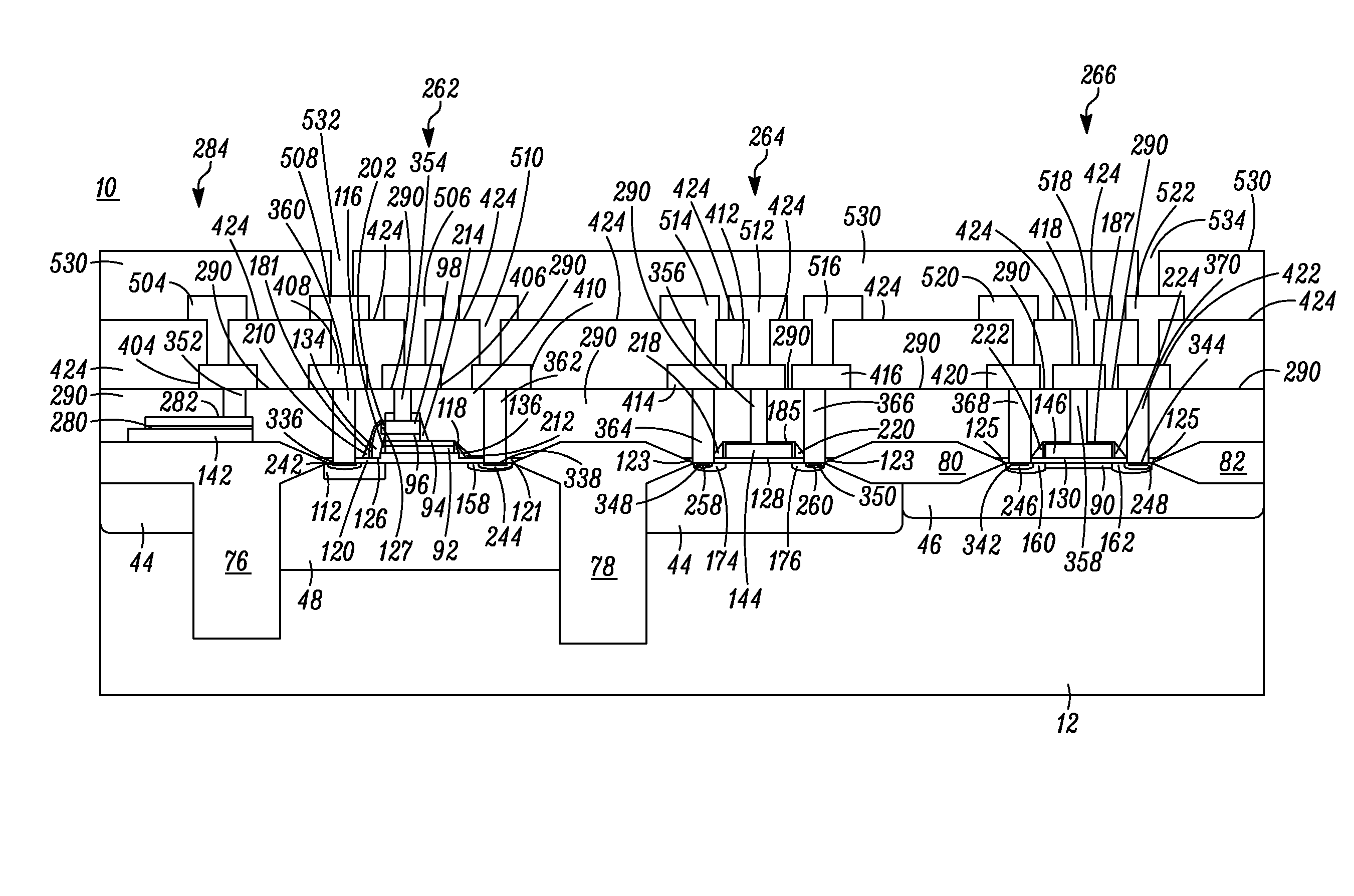 RF power transistor structure and a method of forming the same