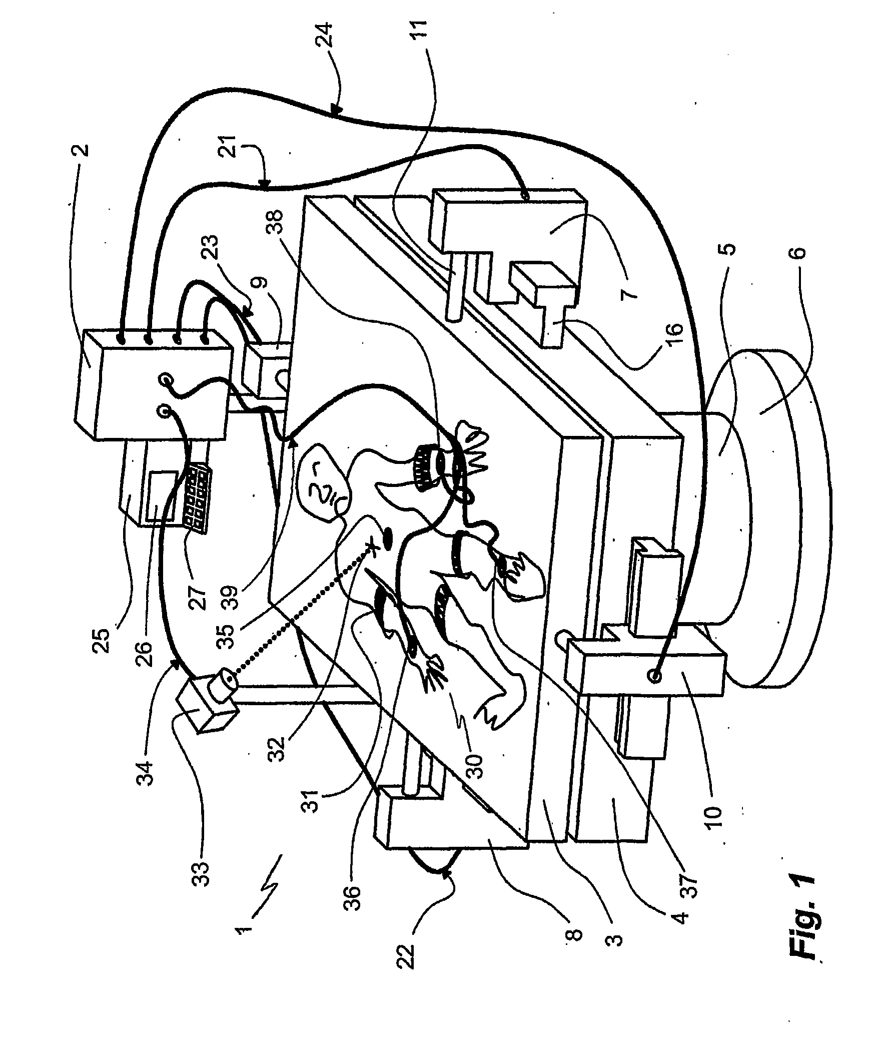 Method and system for compensating a self-caused displacement of tissue