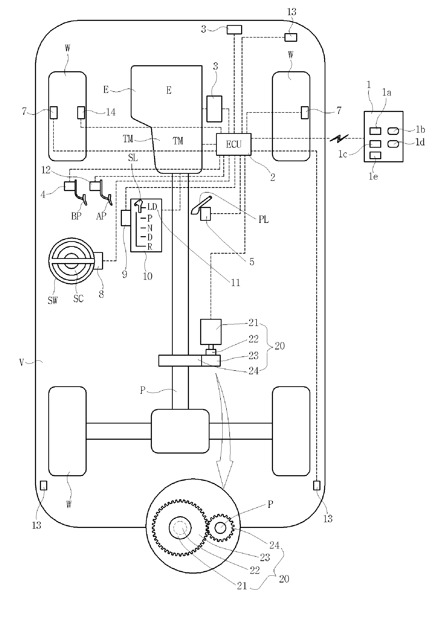 Narrow space slow moving operational device for vehicle and operation method thereof