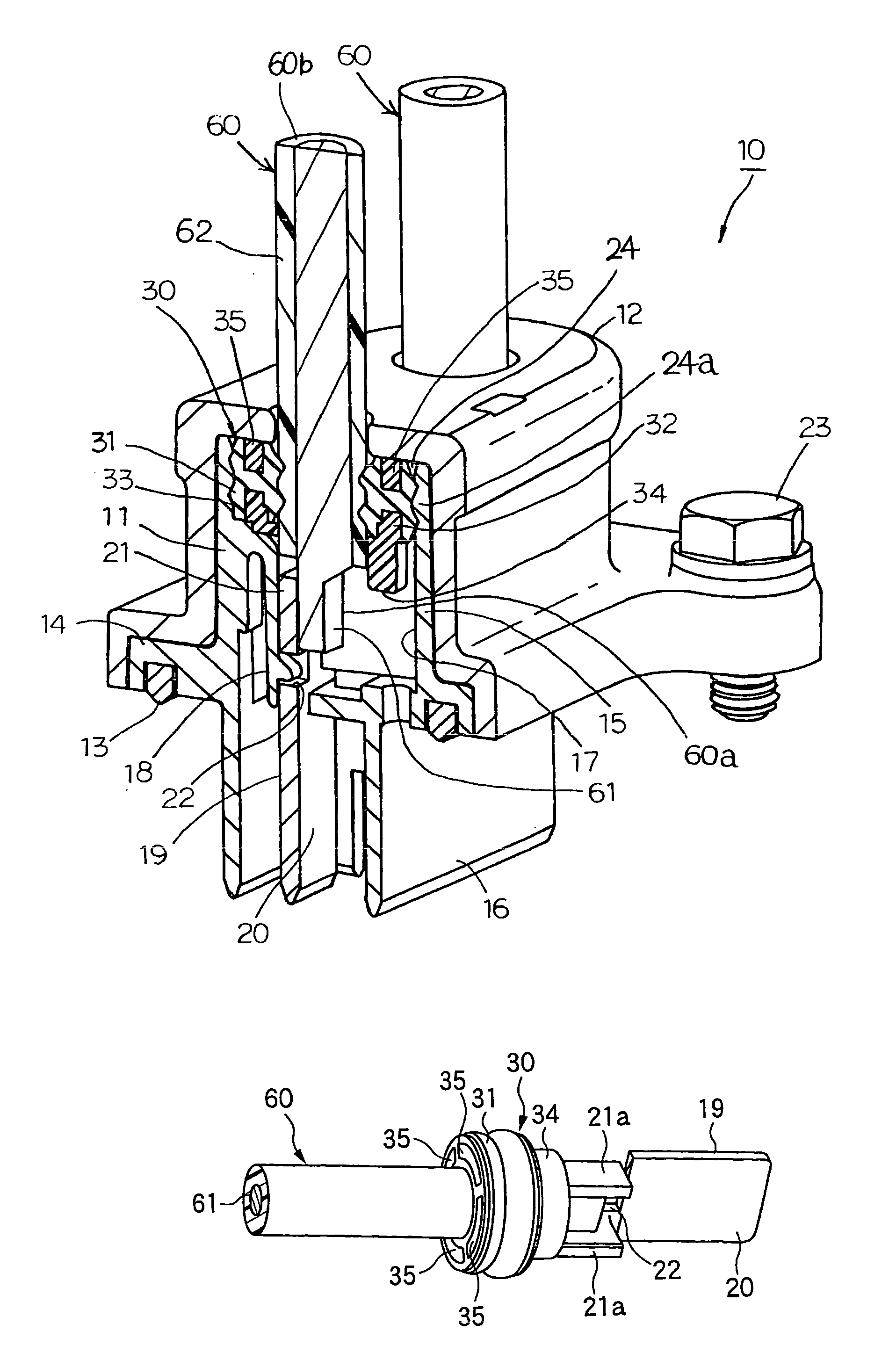 Plug and waterproof connector with plug