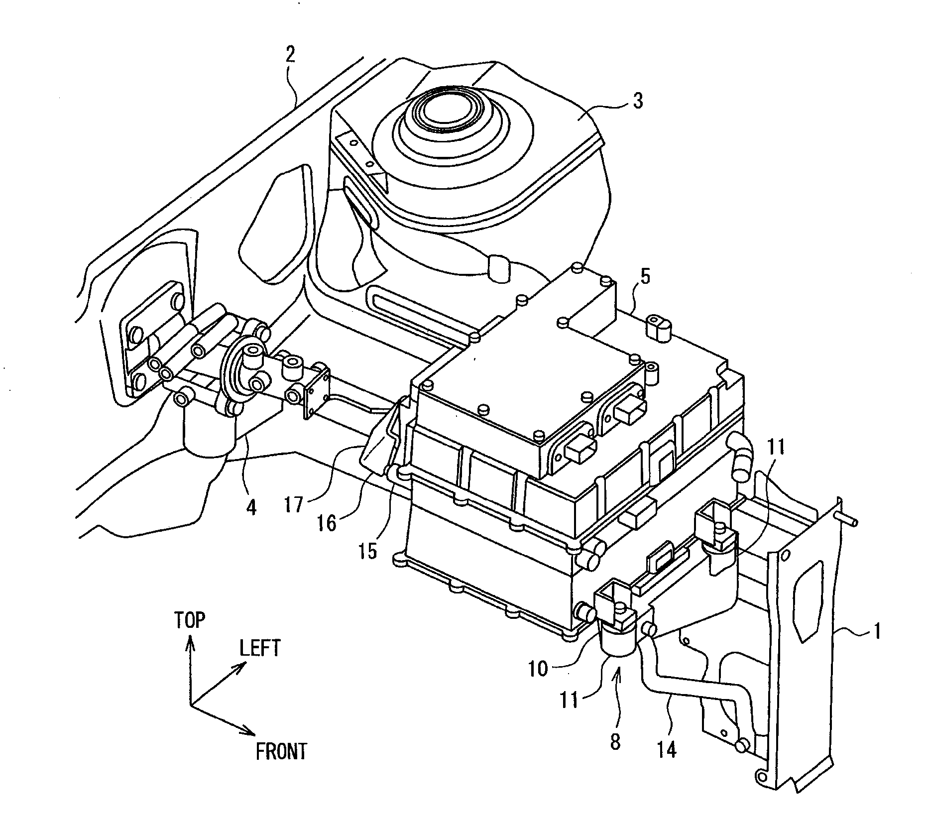 Inverter mounting structure for vehicle