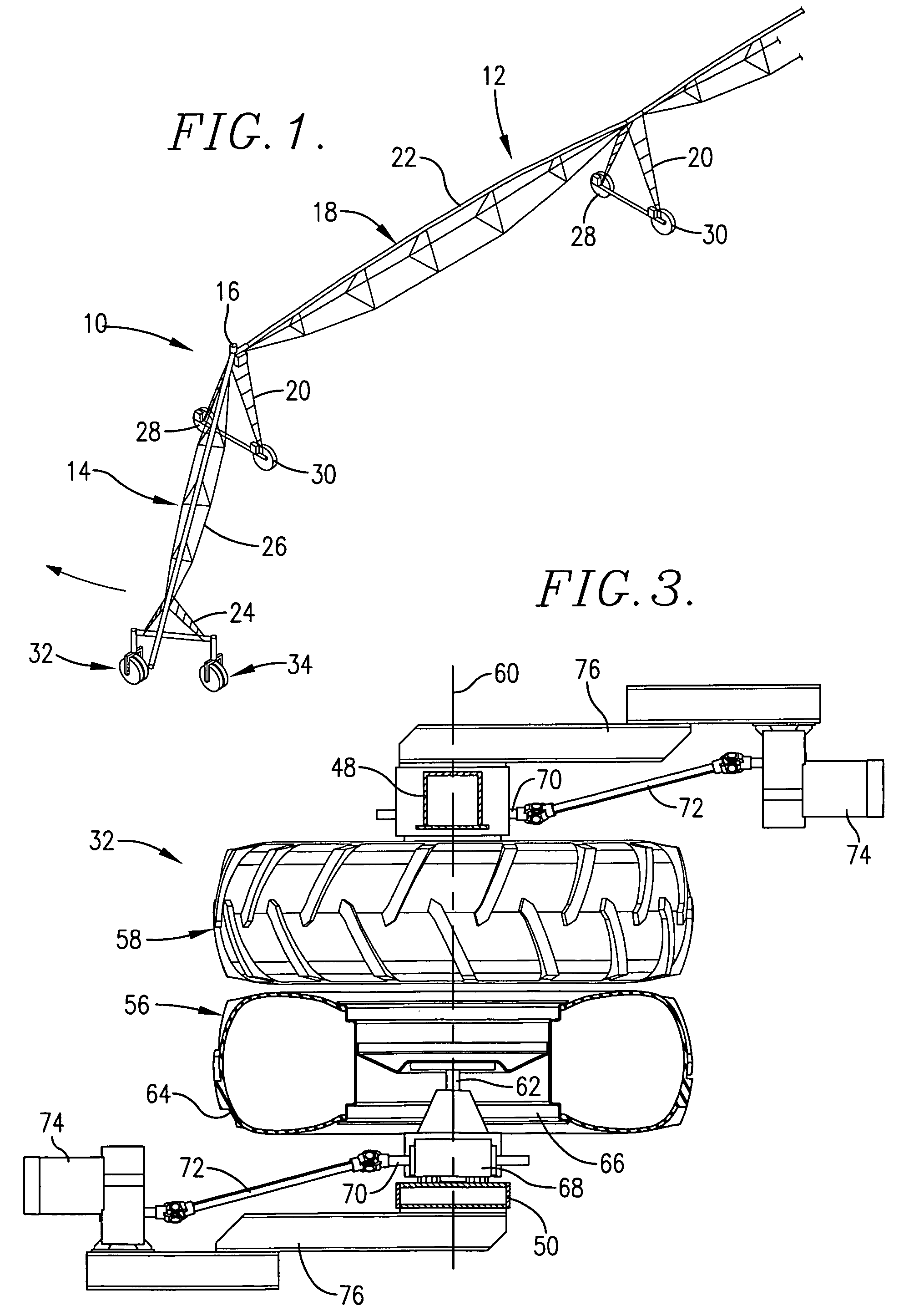 Wheel assembly for irrigation system