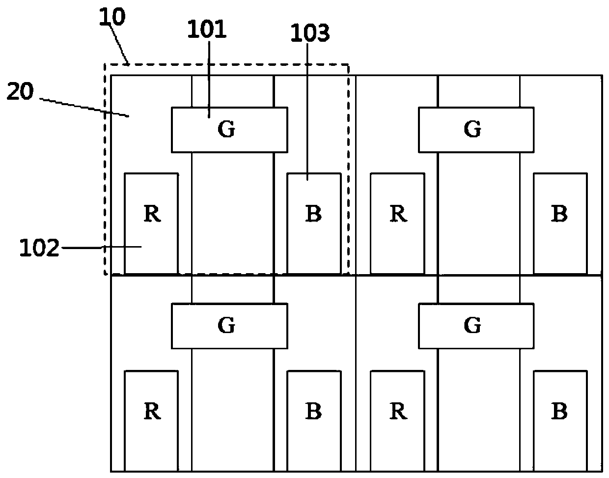 Pixel arrangement structure, =electroluminescent device and = display device