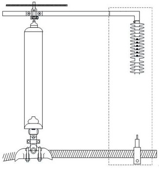 Double-backflushing compression combined arc extinguishing lightning protection device