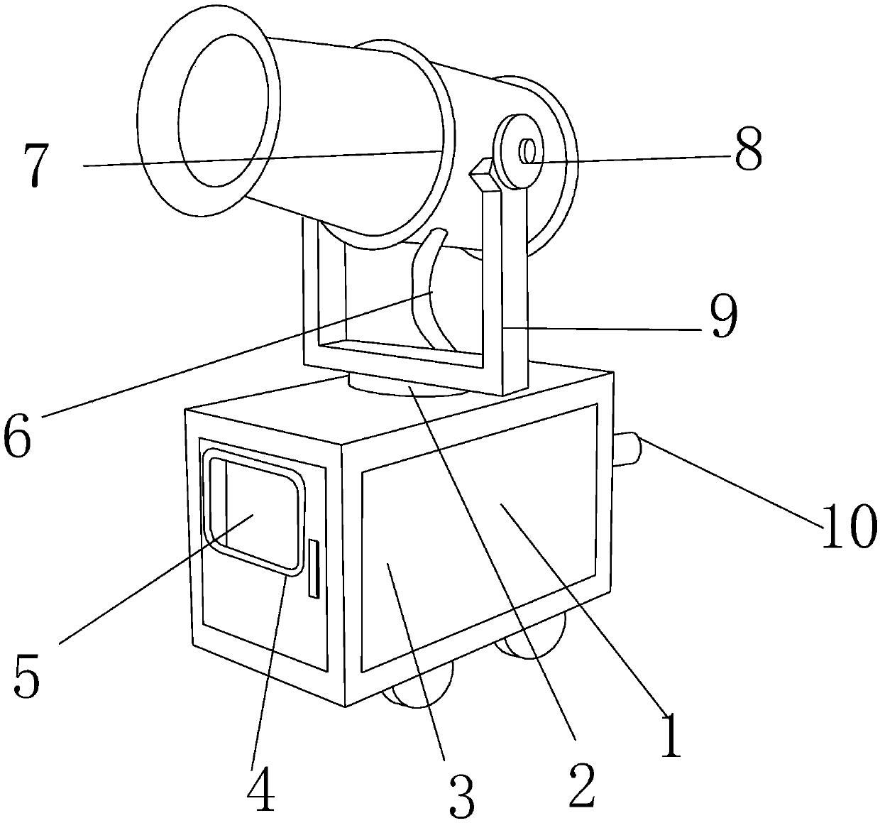 Efficient water spraying device for gardens