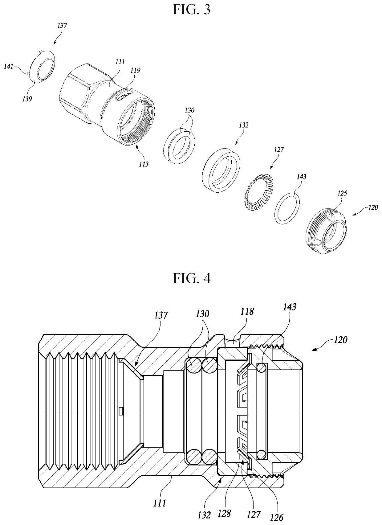 Connecting device for piping