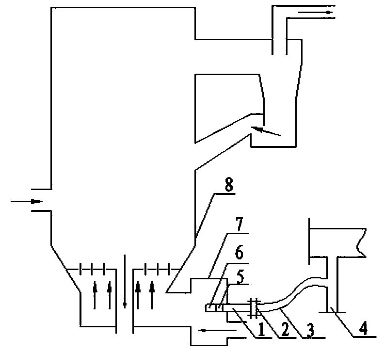 Circulating fluidized bed boiler ignition device with natural gas serving as fuel