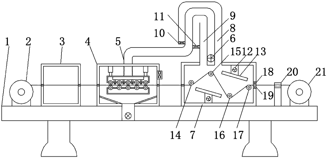 Long gauze drying device with pre-drying