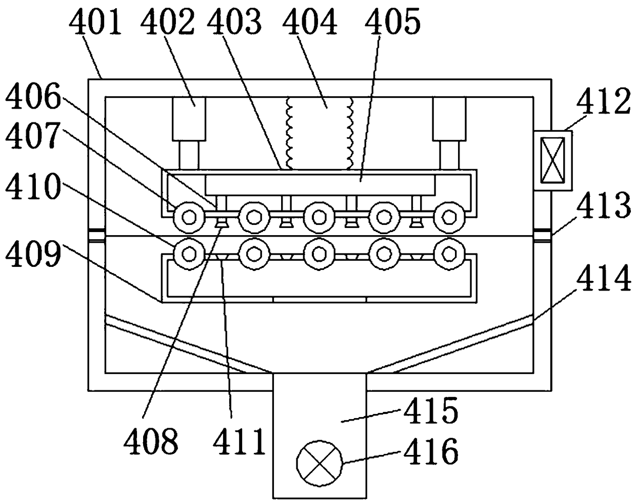 Long gauze drying device with pre-drying