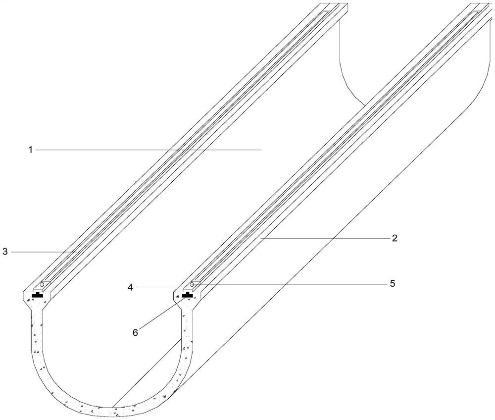 Cast-in-situ aqueduct maintenance device and construction method