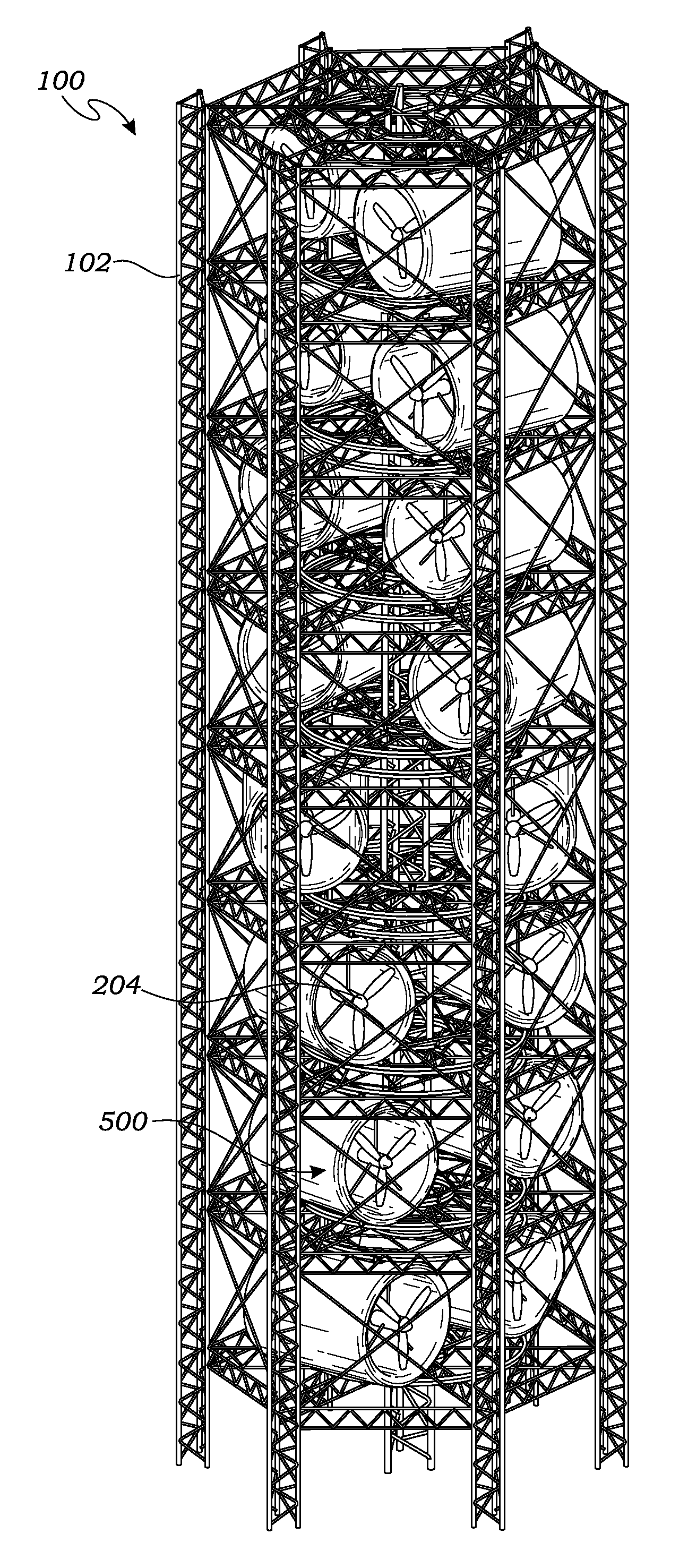 Method for erecting a facility producing electrical energy from wind