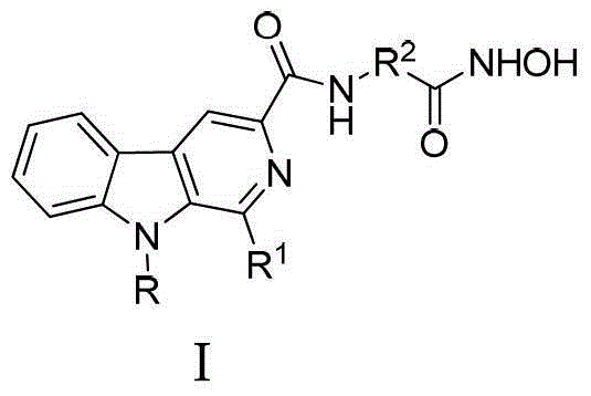 Beta-carboline derivative containing hydroximic acid as well as preparation method and medical application thereof