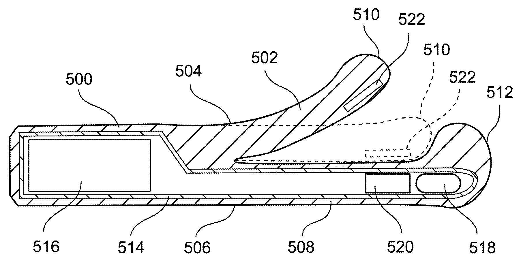 Stimulator with flexible elements (variant embodiments)