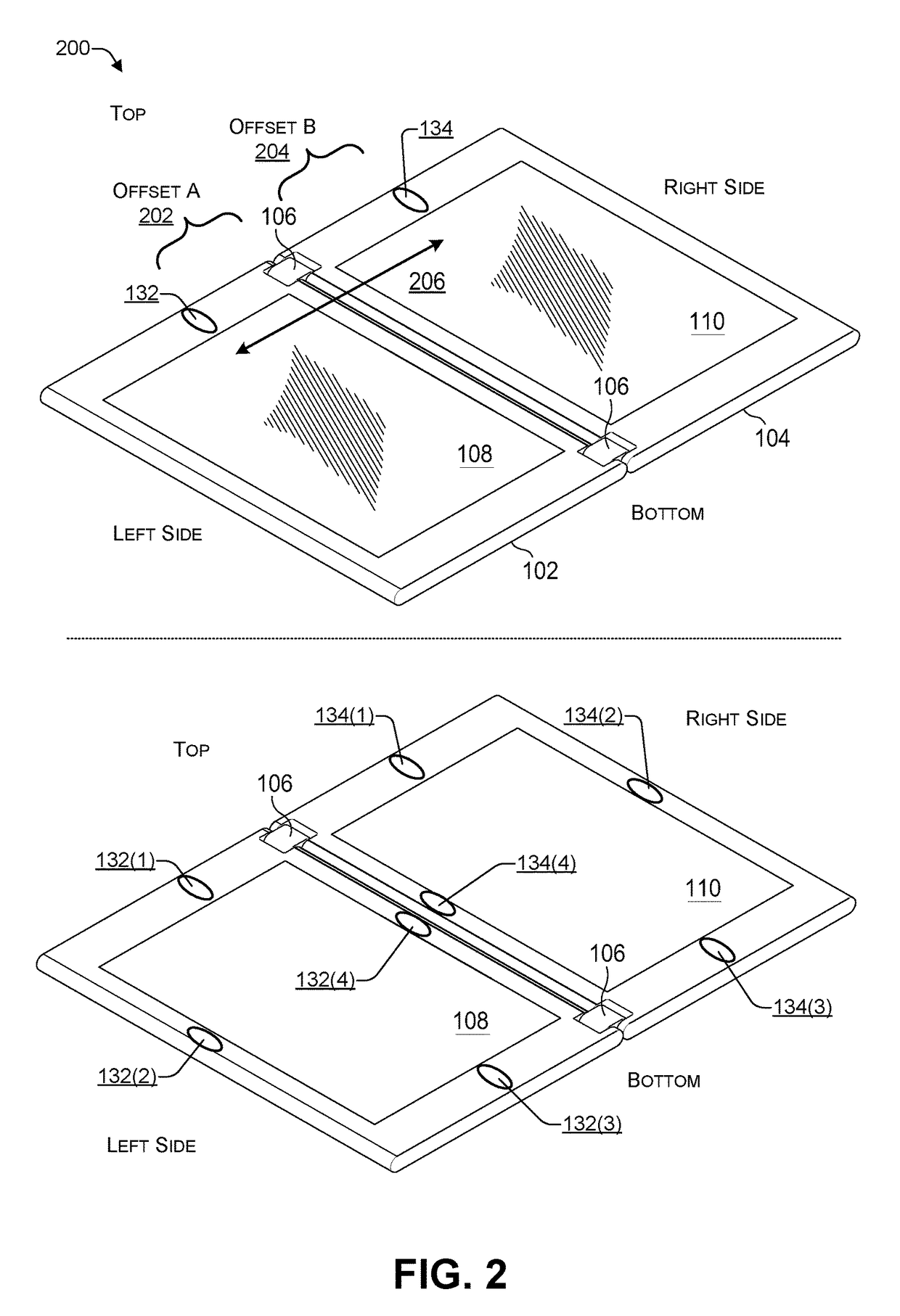 Adaptive microphone signal processing for a foldable computing device