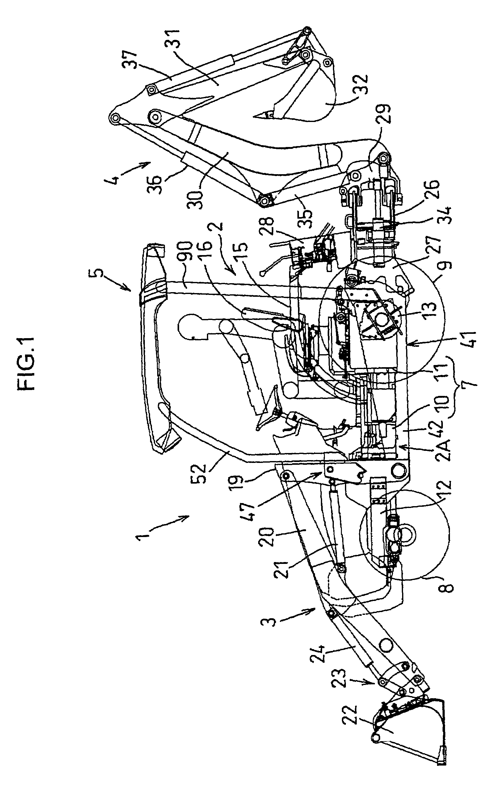 Mounting frame unit for attaching working implements to a tractor body