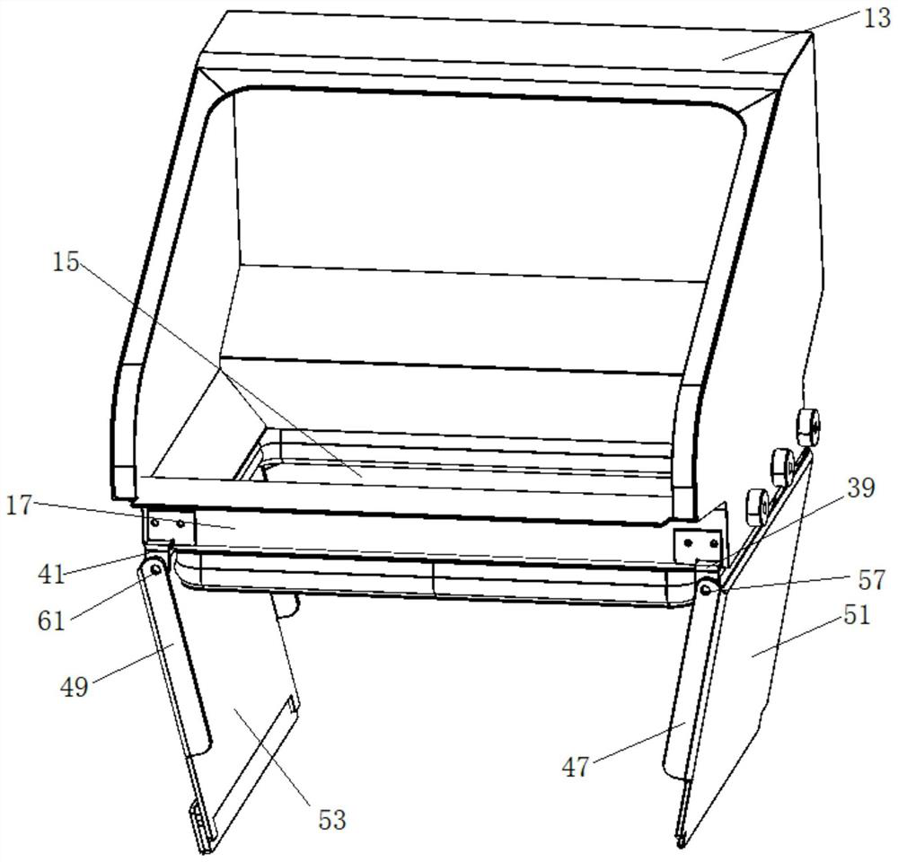 Door opening structure, box body structure with door opening structure and cleaning robot