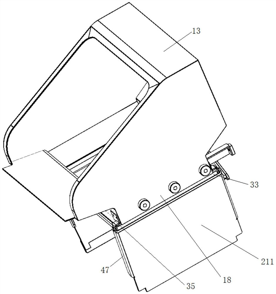 Door opening structure, box body structure with door opening structure and cleaning robot