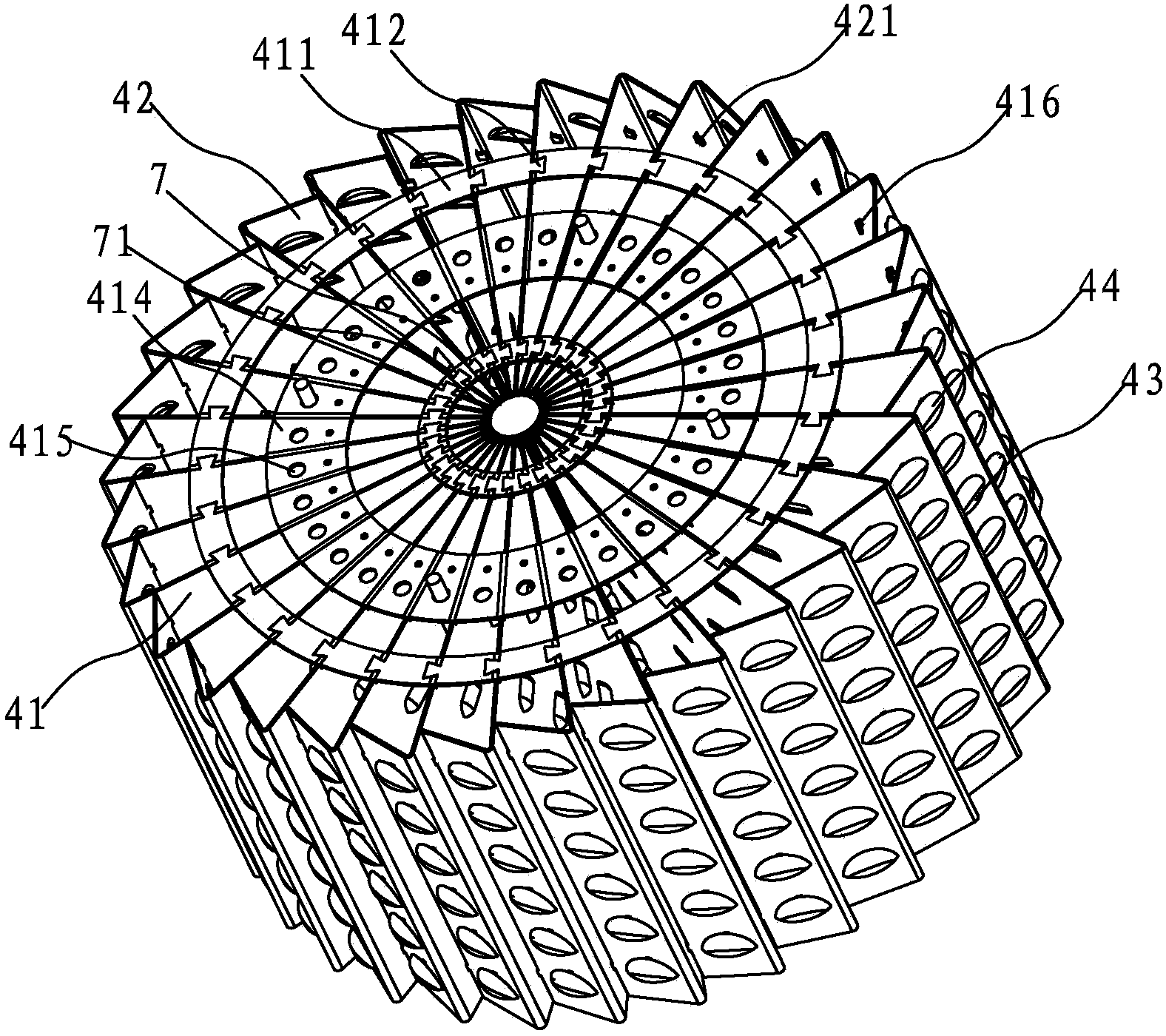 Finned radiator and LED lamp provided with same