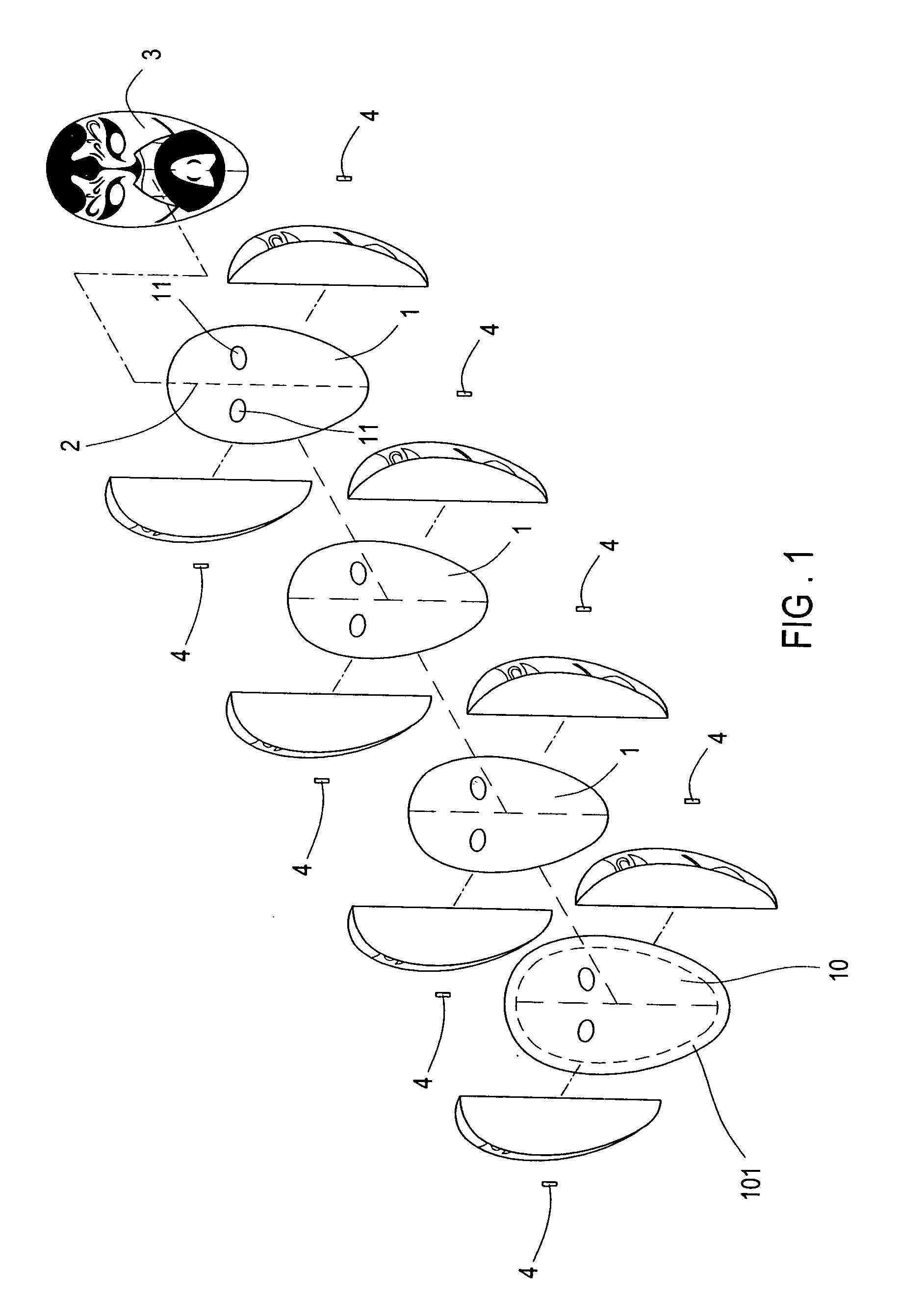 Multi-layer changeable-expression mask structure