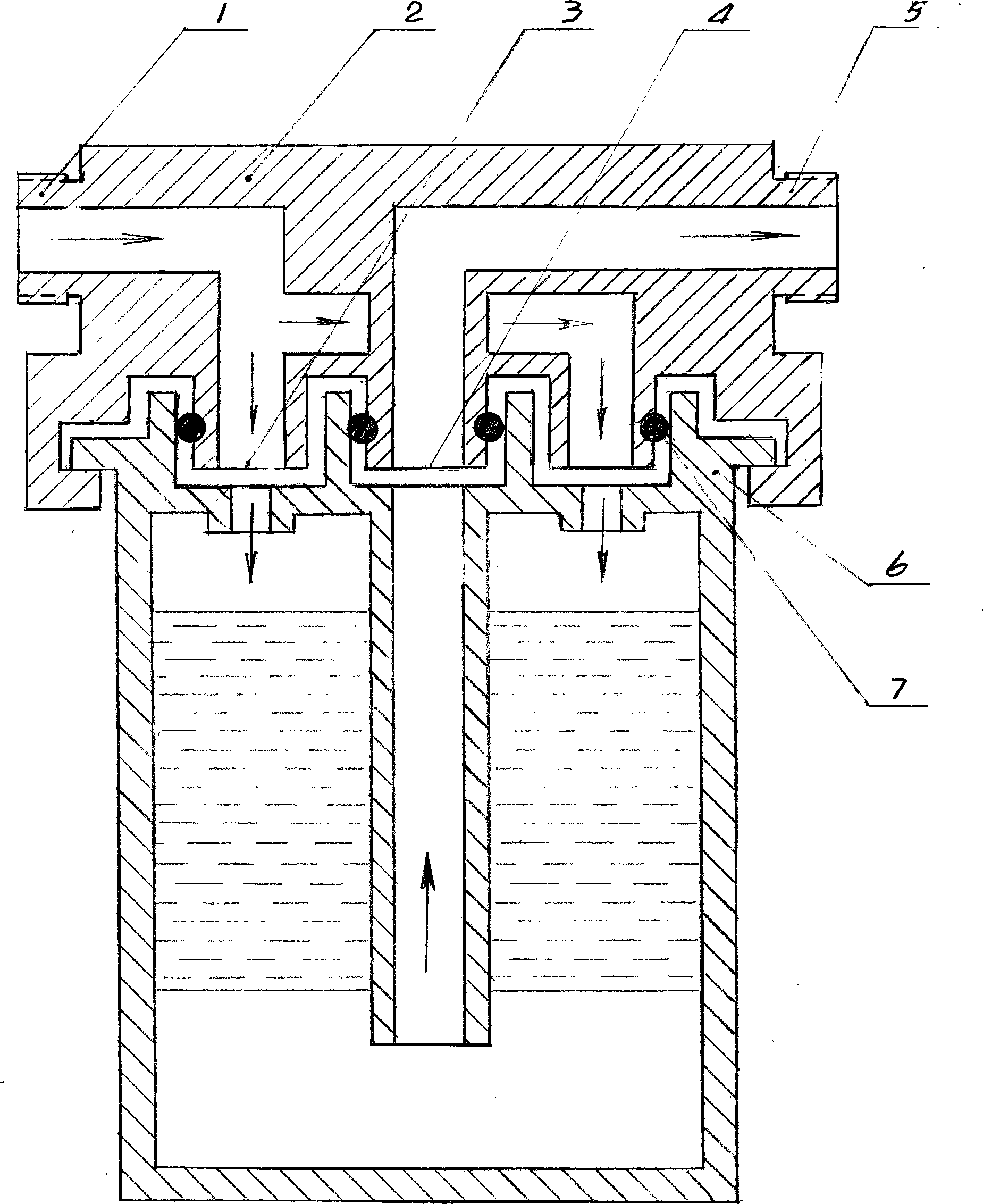 Connection method of filtering filter-core and machine base