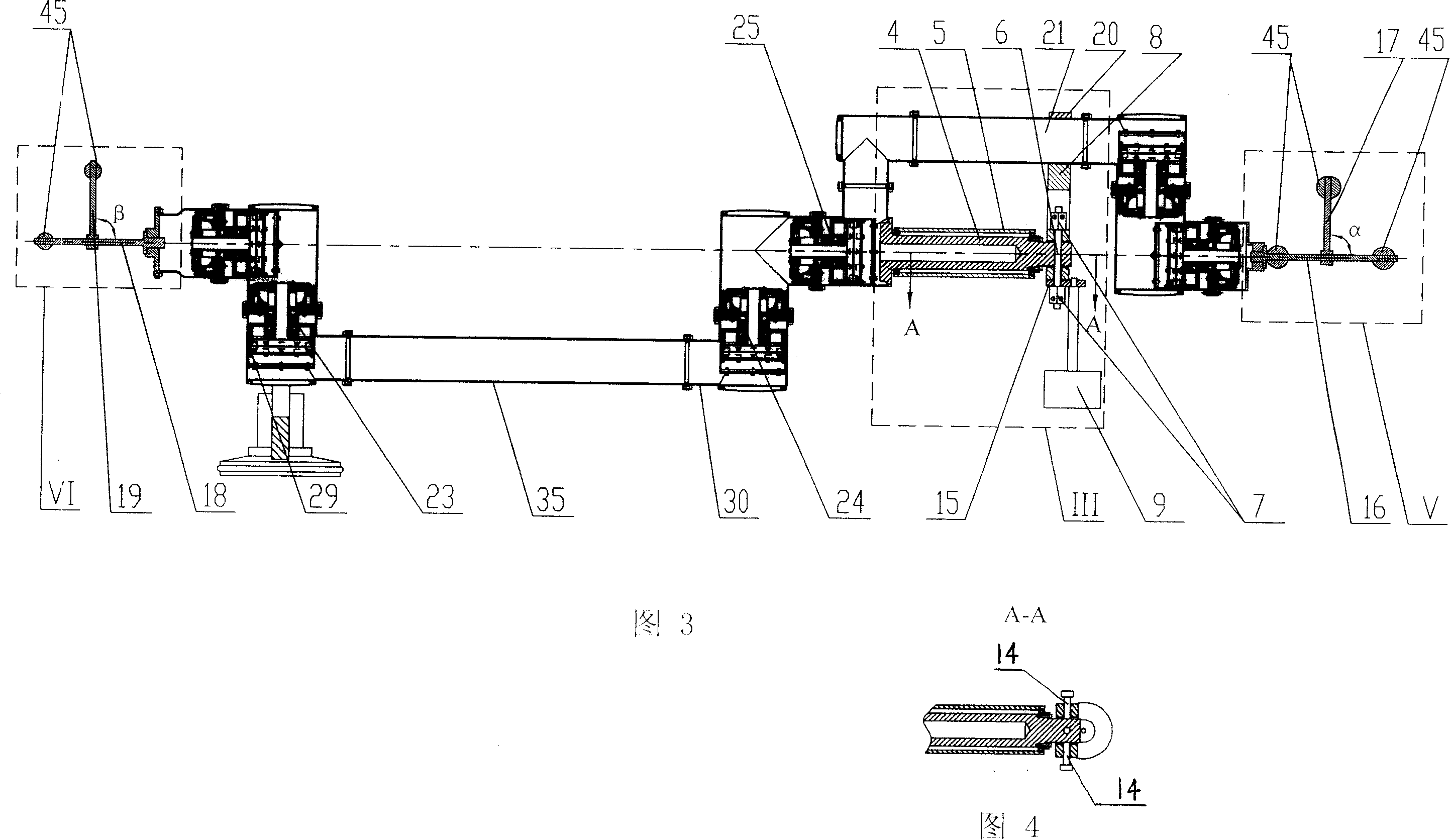 Precisive determining system of mechanical arm location and gesture in space