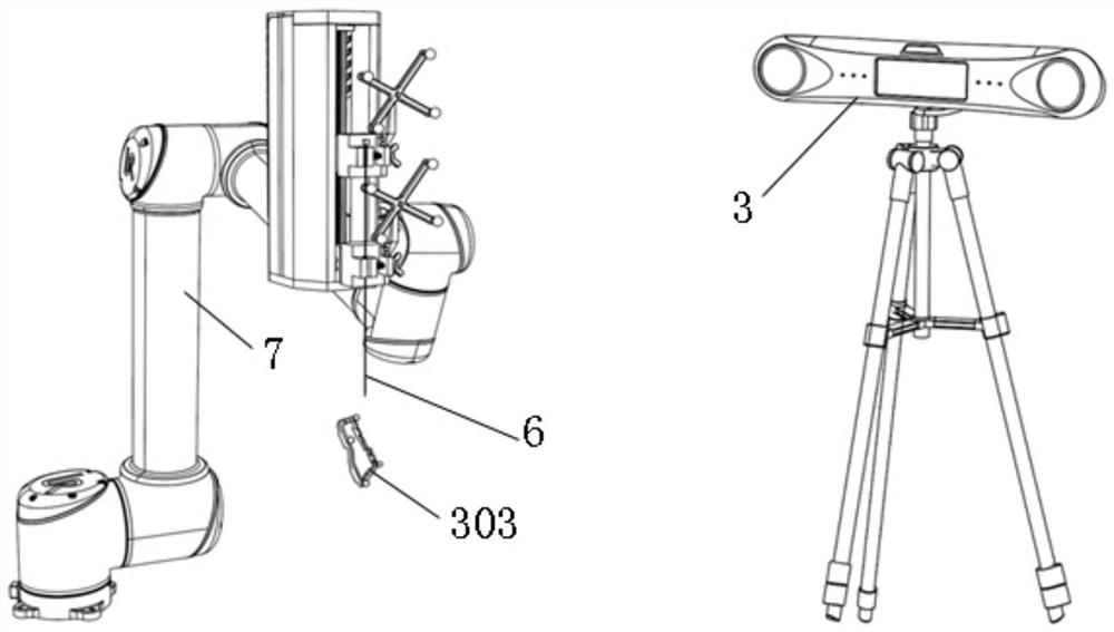 Light force fusion tail end clamping device and positioning control method thereof