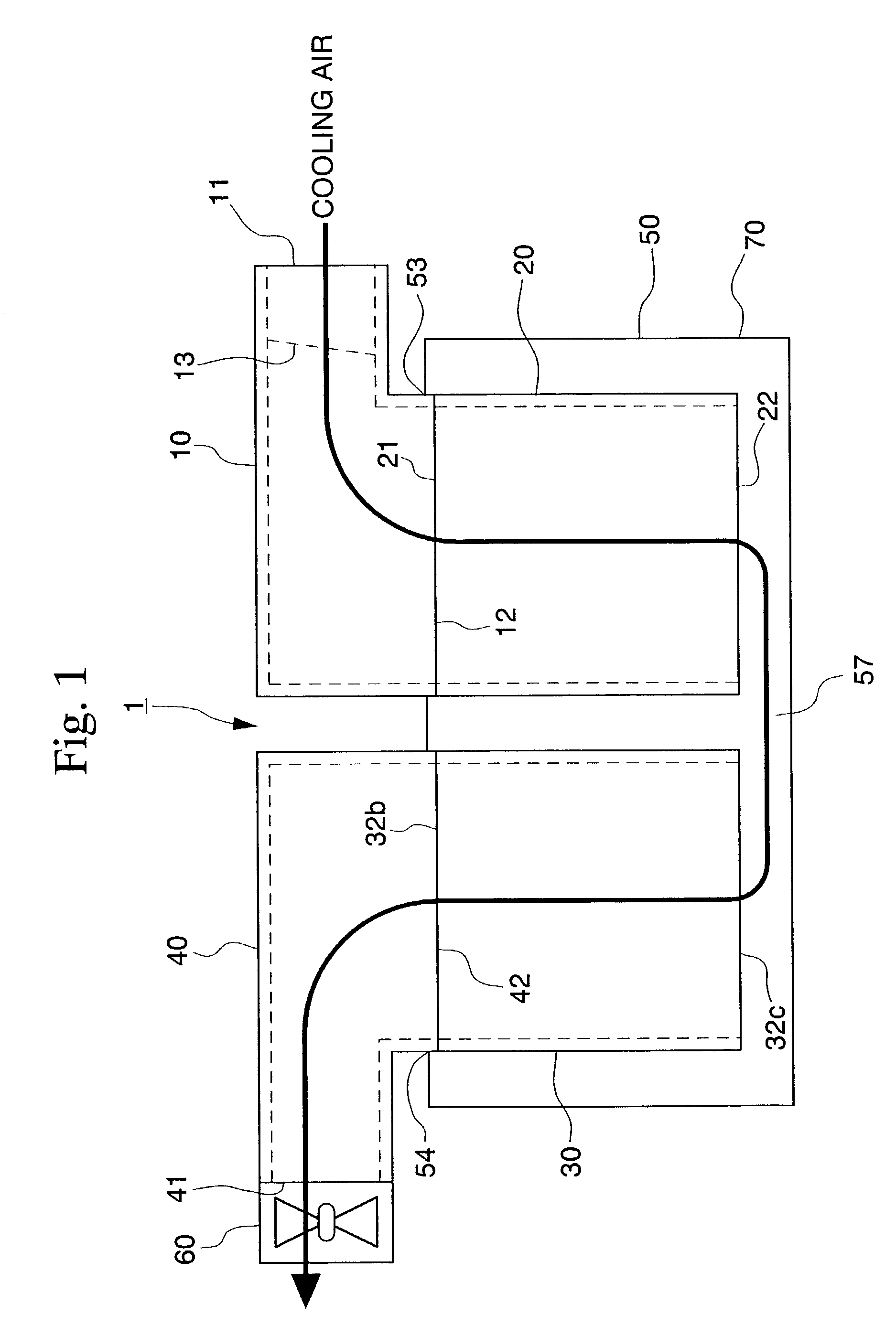 Cooling structure for high tension electrical equipment