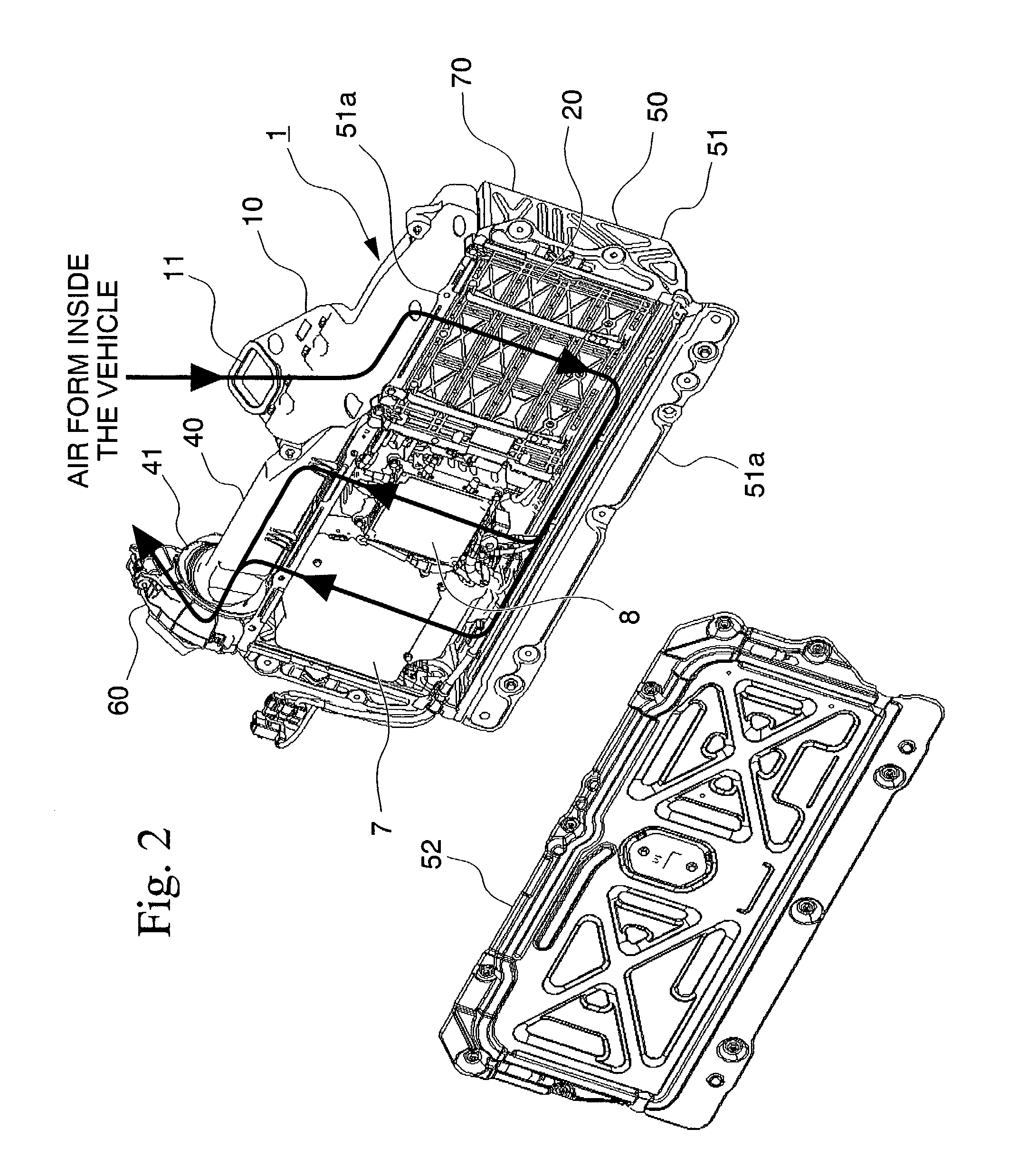 Cooling structure for high tension electrical equipment