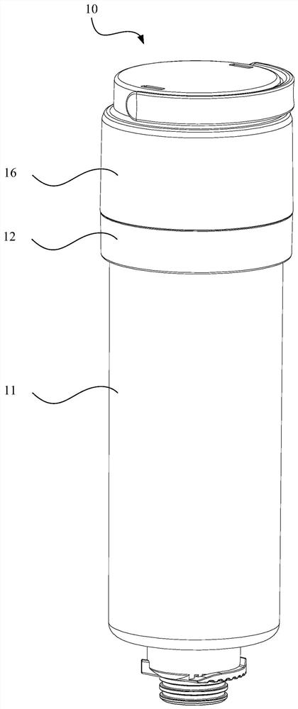 Filter bottle body unit, detachable filter element collection assembly and water purifier