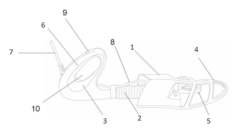 Disinfection equipment used inside a shoe