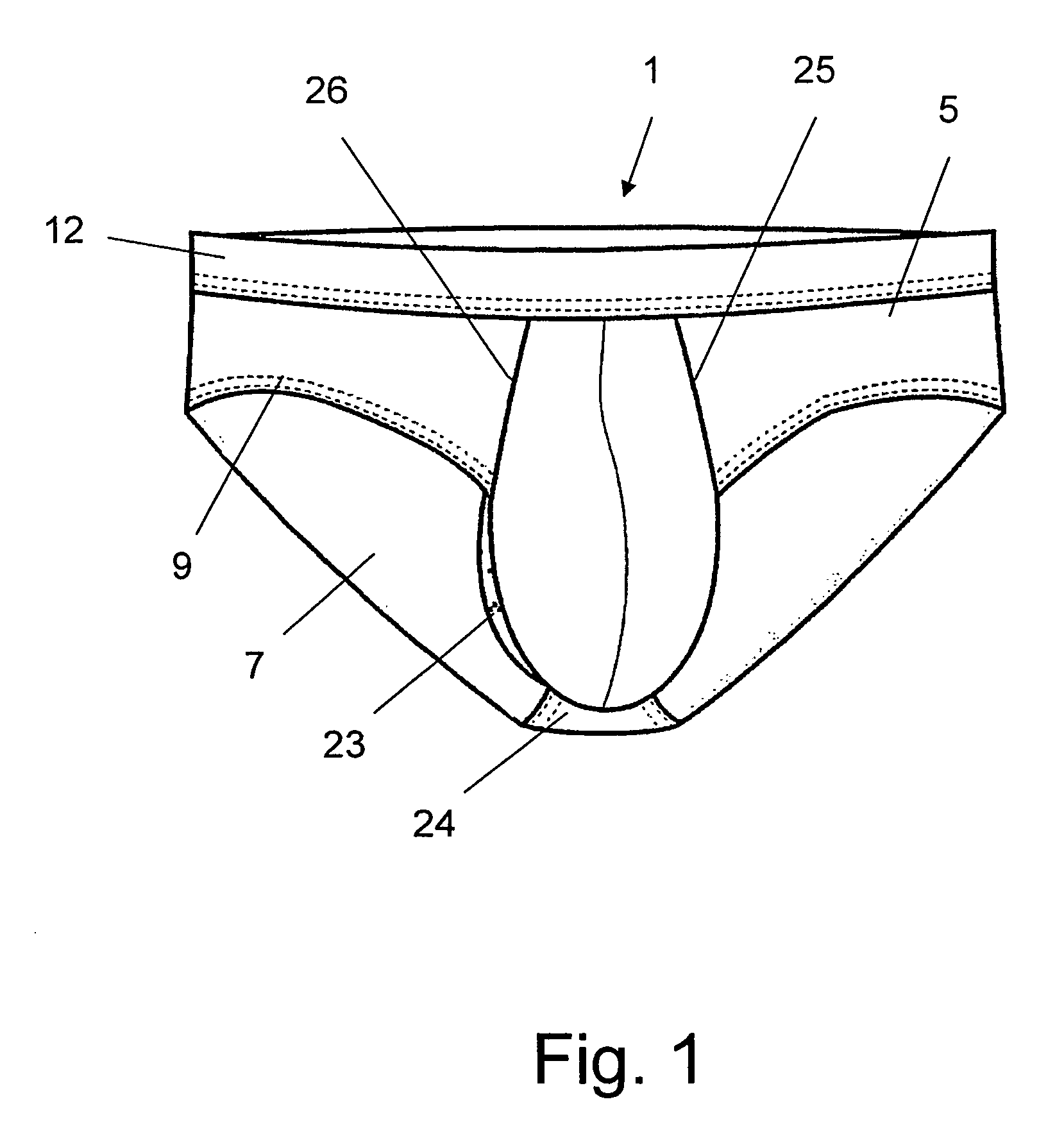 Male undergarment with protective pouch