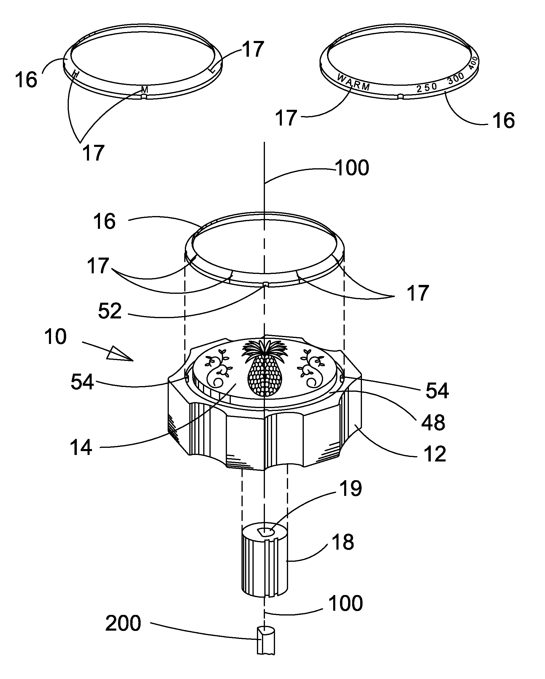 Decorative appliance control knob