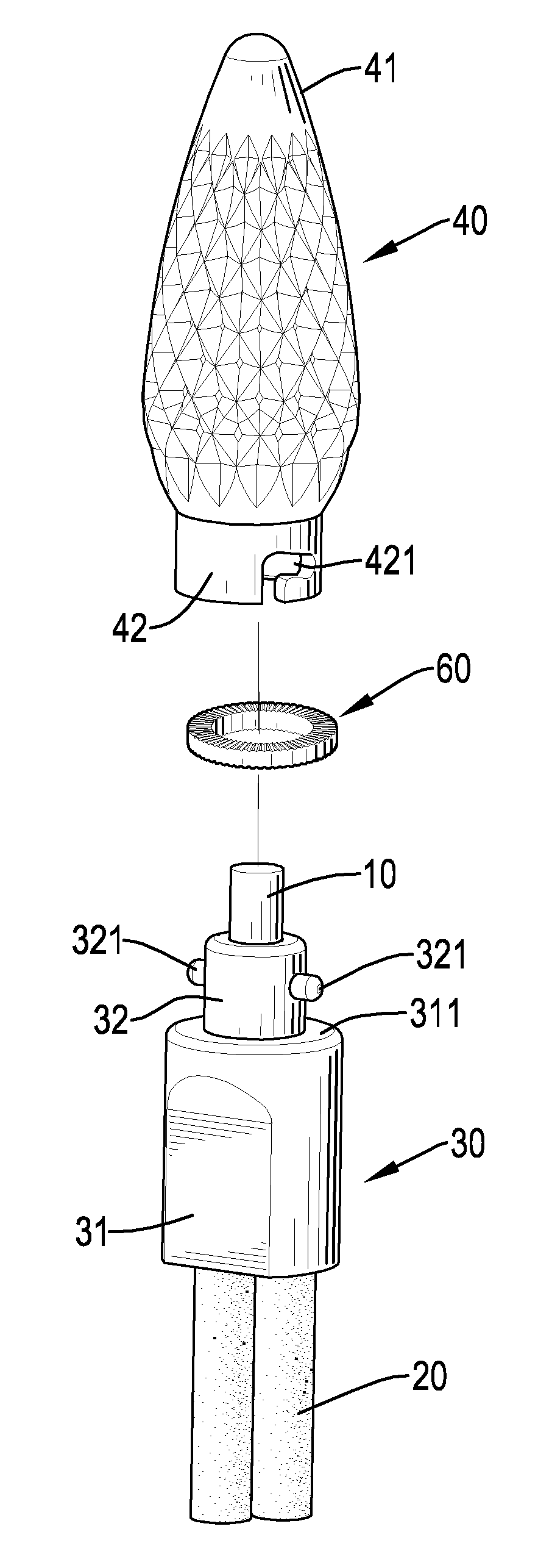 Decorative light with a changeable shade