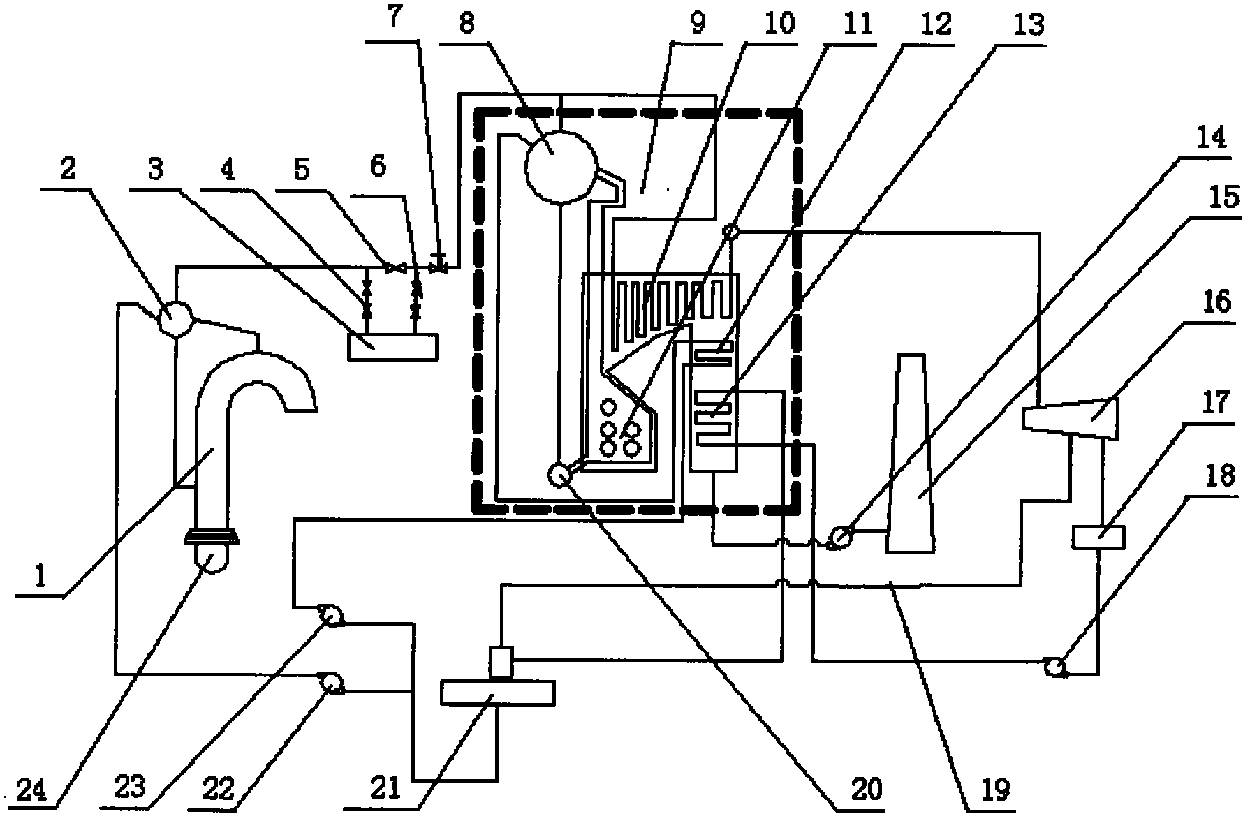 Converter afterheat and steam compensation combustion type generating system