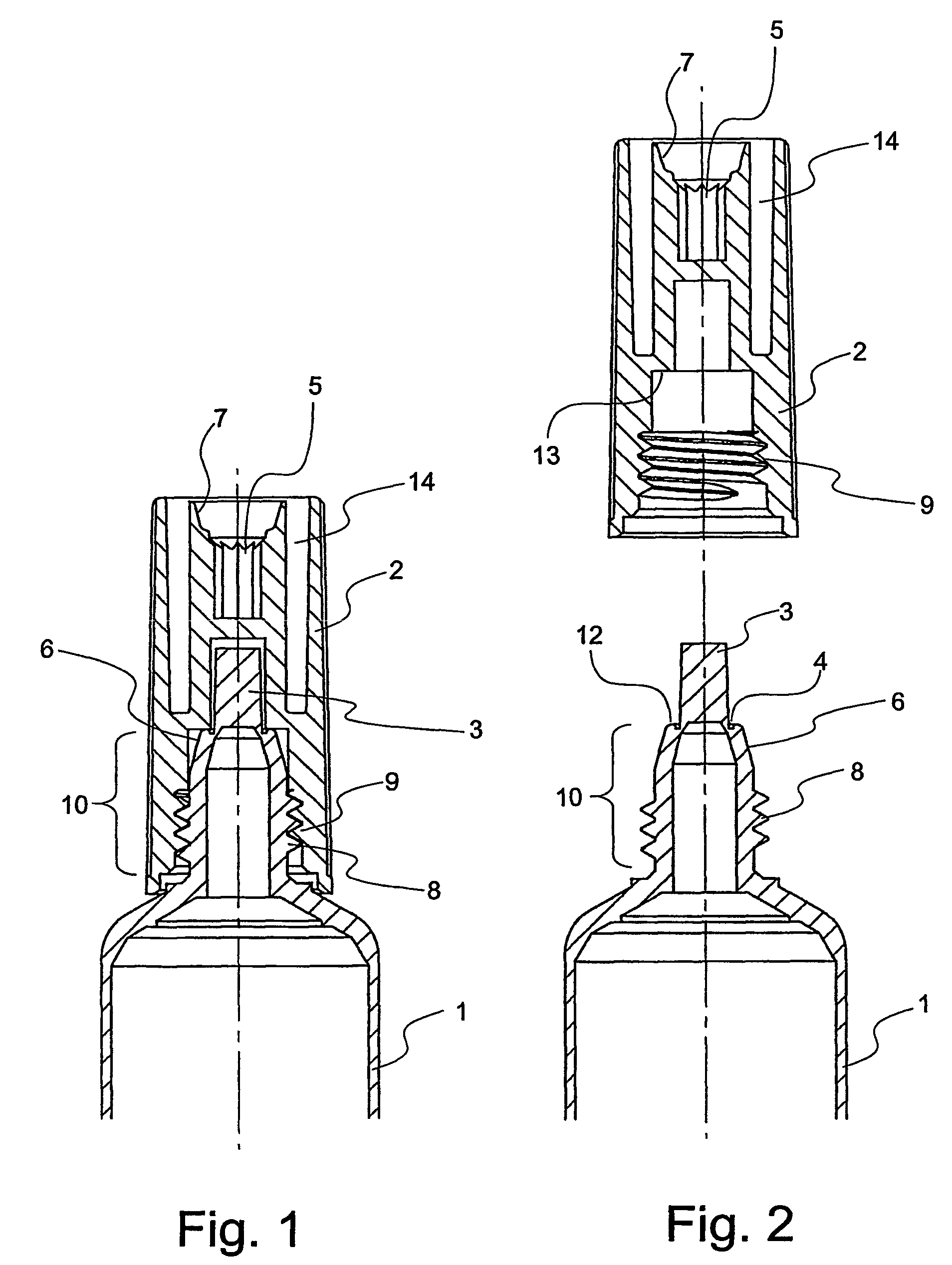 Tamper evident tube closure with twist-away centering