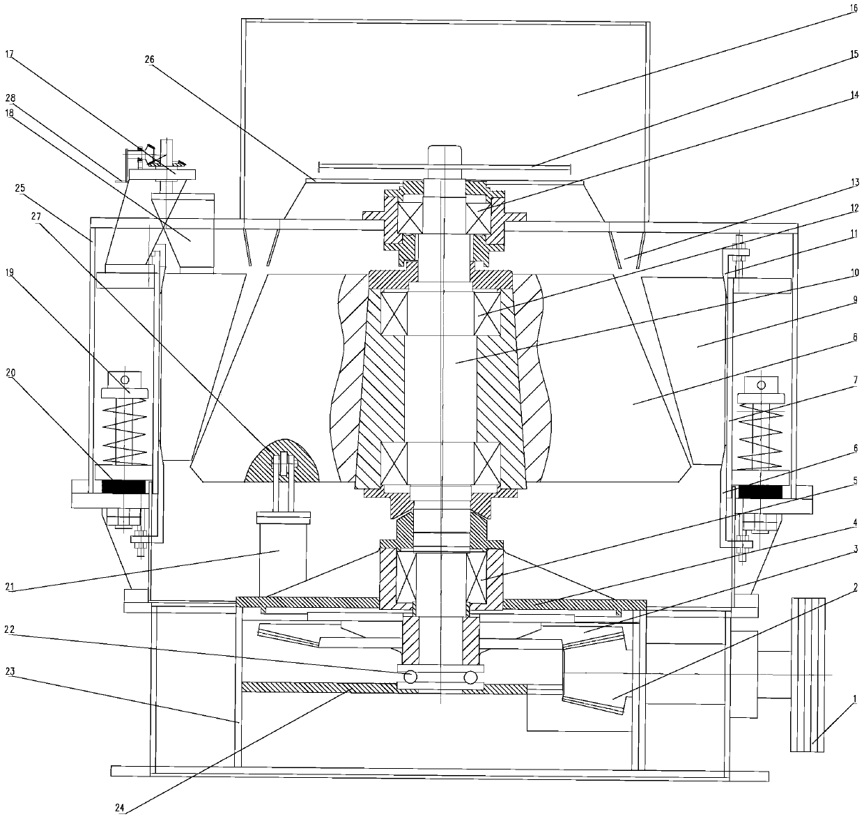 Cone rolling sand-making machine