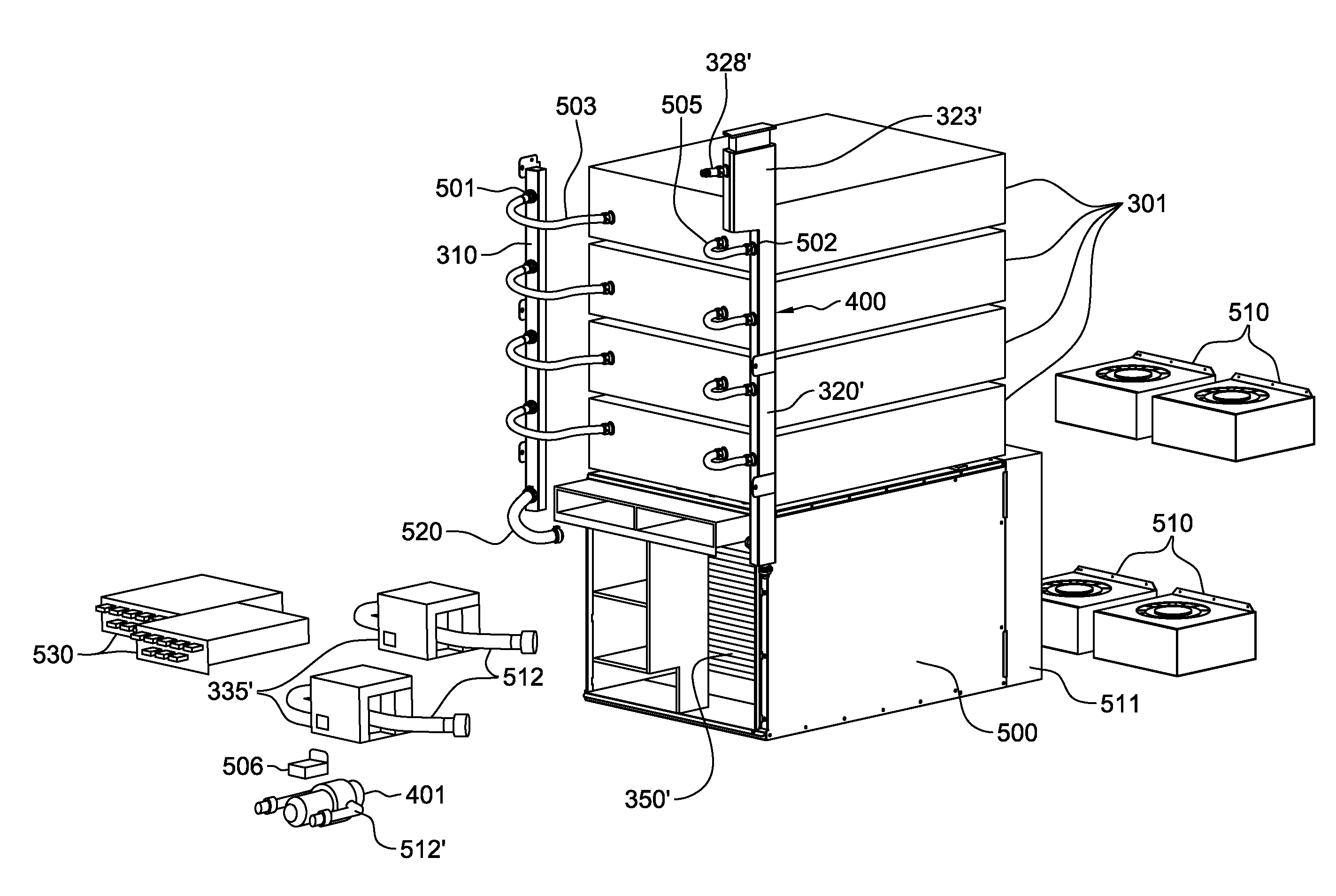 Cooling system with integrated fill and drain pump