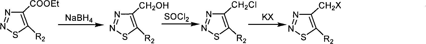 4-halogenated methyl-1,2,3-thiadiazole compounds and preparation method and application thereof