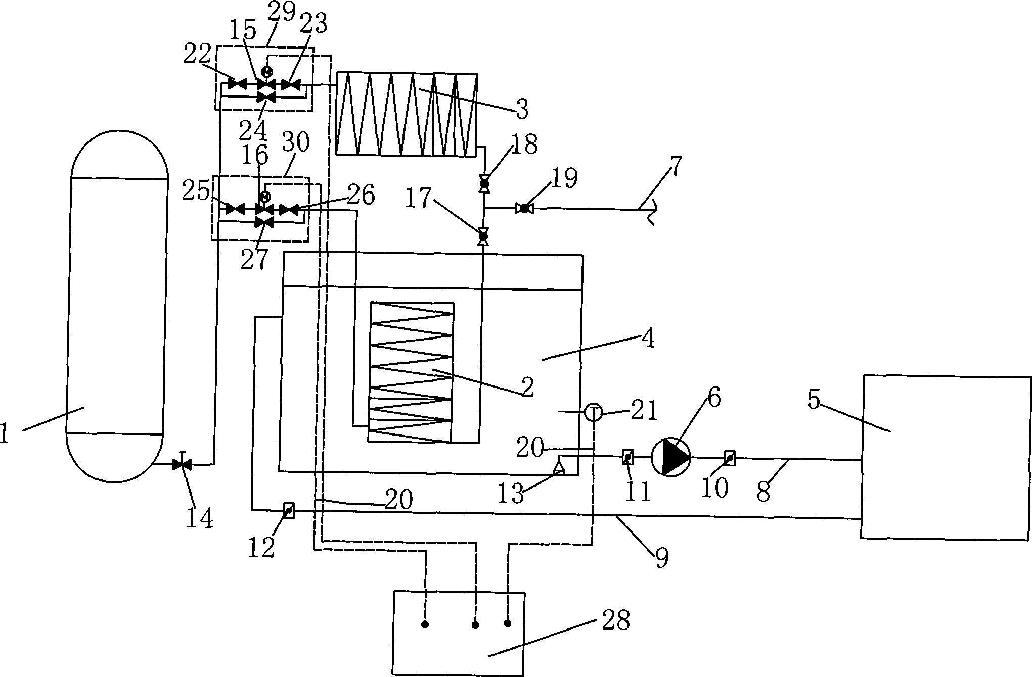 Low-temperature liquid vaporization cooling capacity recovery utilization system