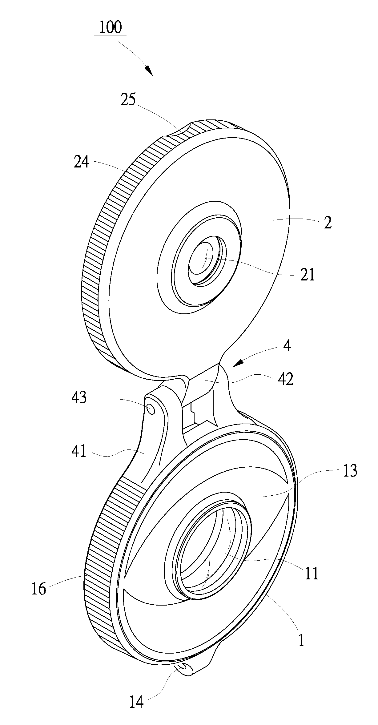 Switchable high and low magnification lightweight microscope lens structure