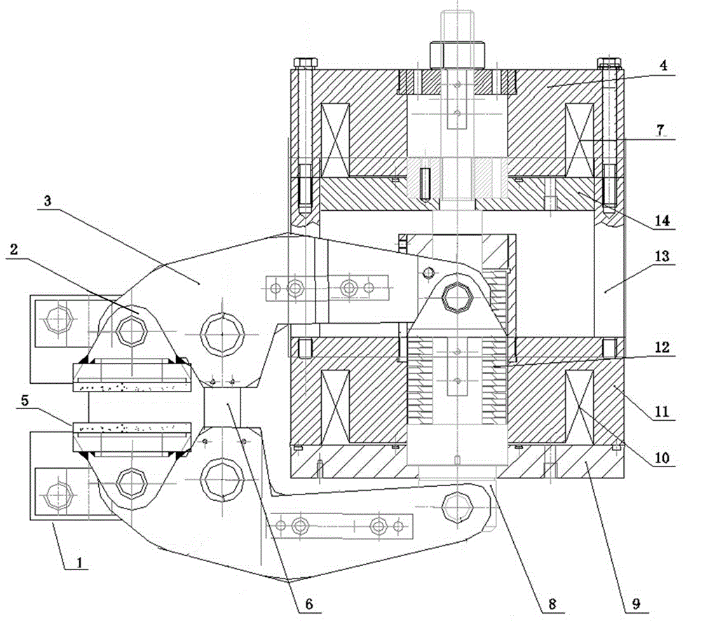 High-torque double-electromagnet-head normally-closed type safety brake