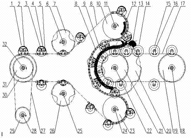 Enveloping-reversion type fruit transfer device and method