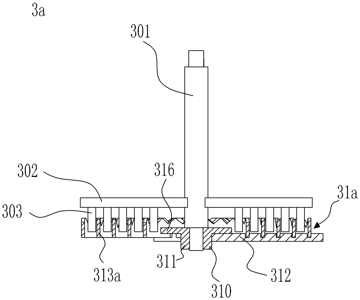 Crushing assembly used for sludge crushing device and construction method of crushing assembly